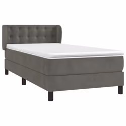 Giroletto a Molle con Materasso Grigio Scuro 90x200 cm Vellutocod mxl 74134 - Vista aggiuntiva 3