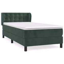 Giroletto a Molle con Materasso Verde Scuro 90x200 cm Vellutocod mxl 74131 - Vista aggiuntiva 2