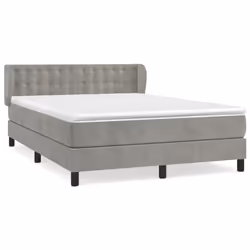 Giroletto a Molle con Materasso Grigio Chiaro 140x190cm Vellutocod mxl 74135 - Vista aggiuntiva 2