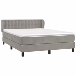 Giroletto a Molle con Materasso Grigio Chiaro 140x190cm Vellutocod mxl 74135 - Vista aggiuntiva 3