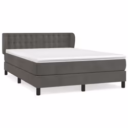 Giroletto a Molle con Materasso Grigio Scuro 140x190 cm Vellutocod mxl 134734 - Vista aggiuntiva 2