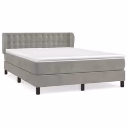 Giroletto a Molle con Materasso Grigio Chiaro 140x200cm Vellutocod mxl 74137 - Vista aggiuntiva 2