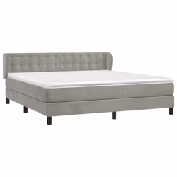 vidaXL Giroletto a Molle con Materasso Grigio Chiaro 160x200cm Velluto - Vista aggiuntiva 3