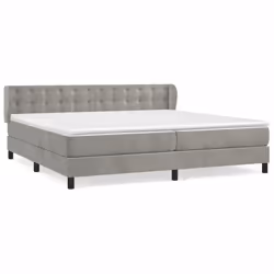 Giroletto a Molle con Materasso Grigio Chiaro 200x200cm Vellutocod mxl 98150 - Vista aggiuntiva 2