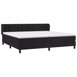vidaXL Giroletto a Molle con Materasso Nero 200x200 cm in Velluto - Vista aggiuntiva 3