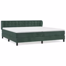 Giroletto a Molle con Materasso Verde Scuro 200x200 cm Vellutocod mxl 122065 - Vista aggiuntiva 2