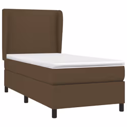 vidaXL Giroletto a Molle con Materasso Marrone Scuro 80x200 cm Tessuto - Vista aggiuntiva 3