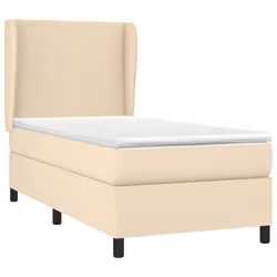vidaXL Giroletto a Molle con Materasso Crema 80x200 cm inTessuto - Vista aggiuntiva 3
