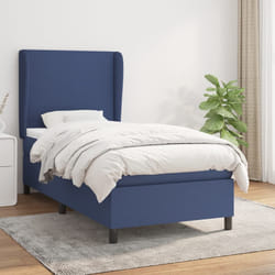 vidaXL Giroletto a Molle con Materasso Blu 90x200 cm inTessuto