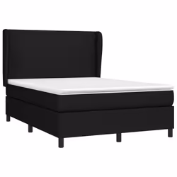 vidaXL Giroletto a Molle con Materasso Nero 140x200 cm in Tessuto - Vista aggiuntiva 3