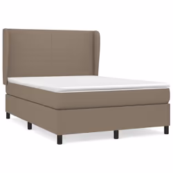 vidaXL Giroletto a Molle con Materasso Tortora 140x200 cm in Tessuto - Vista aggiuntiva 2