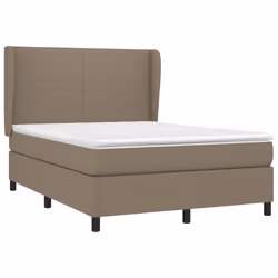 vidaXL Giroletto a Molle con Materasso Tortora 140x200 cm in Tessuto - Vista aggiuntiva 3