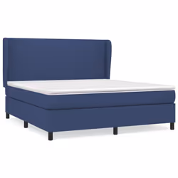 vidaXL Giroletto a Molle con Materasso Blu 160x200 cm in Tessuto - Vista aggiuntiva 2