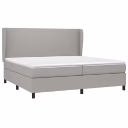 vidaXL Giroletto a Molle con Materasso Grigio Chiaro 200x200cm Tessuto - Vista aggiuntiva 3