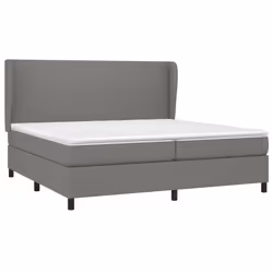 vidaXL Giroletto a Molle con Materasso Grigio Scuro 200x200 cm Tessuto - Vista aggiuntiva 3
