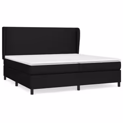 vidaXL Giroletto a Molle con Materasso Nero 200x200 cm in Tessuto - Vista aggiuntiva 2