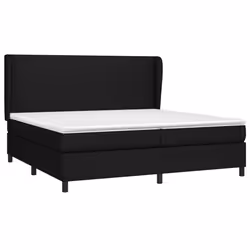 vidaXL Giroletto a Molle con Materasso Nero 200x200 cm in Tessuto - Vista aggiuntiva 3