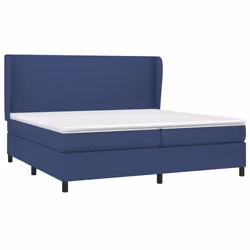 vidaXL Giroletto a Molle con Materasso Blu 200x200 cm in Tessuto - Vista aggiuntiva 3