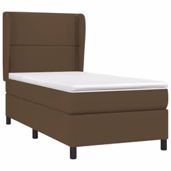 vidaXL Giroletto a Molle con Materasso Marrone Scuro 90x190cm Tessuto - Vista aggiuntiva 3