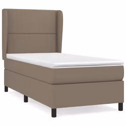 vidaXL Giroletto a Molle con Materasso Tortora 90x190 cm in Tessuto - Vista aggiuntiva 2