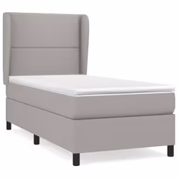 vidaXL Giroletto a Molle con Materasso Grigio Chiaro 90x200 cm Tessuto - Vista aggiuntiva 2