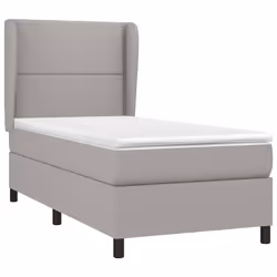 vidaXL Giroletto a Molle con Materasso Grigio Chiaro 90x200 cm Tessuto - Vista aggiuntiva 3