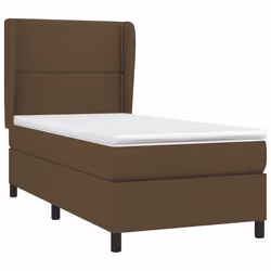 vidaXL Giroletto a Molle con Materasso Marrone Scuro 90x200 cm Tessuto - Vista aggiuntiva 3