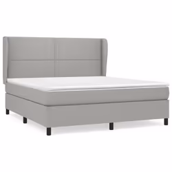 vidaXL Giroletto a Molle con Materasso Grigio Chiaro180x200 cm Tessuto - Vista aggiuntiva 2