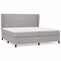 vidaXL Giroletto a Molle con Materasso Grigio Chiaro 200x200cm Tessuto - Vista aggiuntiva 2
