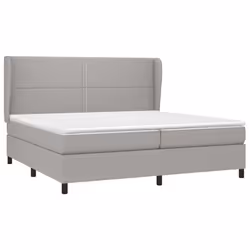 vidaXL Giroletto a Molle con Materasso Grigio Chiaro 200x200cm Tessuto - Vista aggiuntiva 3