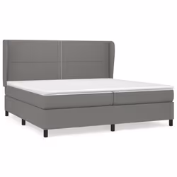 vidaXL Giroletto a Molle con Materasso Grigio Scuro 200x200 cm Tessuto - Vista aggiuntiva 2