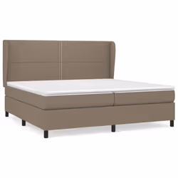 vidaXL Giroletto a Molle con Materasso Tortora 200x200 cm in Tessuto - Vista aggiuntiva 2