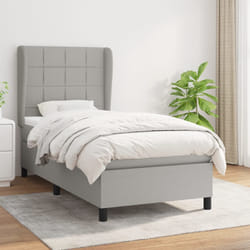 vidaXL Giroletto a Molle con Materasso Grigio Chiaro 80x200 cm Tessuto