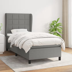 vidaXL Giroletto a Molle con Materasso Grigio Scuro 80x200 cm Tessuto
