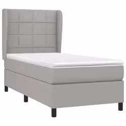 vidaXL Giroletto a Molle con Materasso Grigio Chiaro 90x200 cm Tessuto - Vista aggiuntiva 3