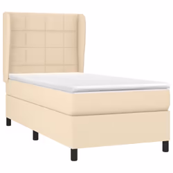 vidaXL Giroletto a Molle con Materasso Crema 90x200 cm inTessuto - Vista aggiuntiva 3
