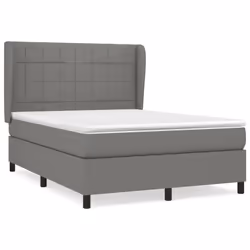 vidaXL Giroletto a Molle con Materasso Grigio Scuro 140x200cm Tessuto - Vista aggiuntiva 2