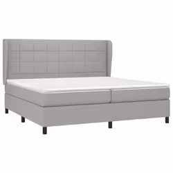 vidaXL Giroletto a Molle con Materasso Grigio Chiaro 200x200cm Tessuto - Vista aggiuntiva 3