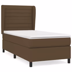 vidaXL Giroletto a Molle con Materasso Marrone Scuro 80x200 cm Tessuto - Vista aggiuntiva 2