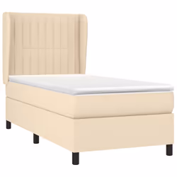 vidaXL Giroletto a Molle con Materasso Crema 80x200 cm inTessuto - Vista aggiuntiva 3
