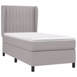 vidaXL Giroletto a Molle con Materasso Grigio Chiaro 90x200 cm Tessuto - Vista aggiuntiva 3