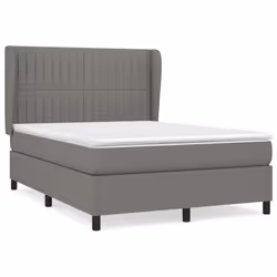 vidaXL Giroletto a Molle con Materasso Grigio Scuro 140x200cm Tessuto - Vista aggiuntiva 2