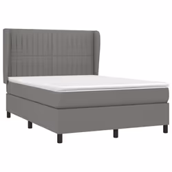 vidaXL Giroletto a Molle con Materasso Grigio Scuro 140x200cm Tessuto - Vista aggiuntiva 3
