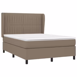 vidaXL Giroletto a Molle con Materasso Tortora 140x200 cm in Tessuto - Vista aggiuntiva 3