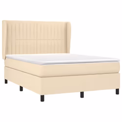vidaXL Giroletto a Molle con Materasso Crema 140x200 cm in Tessuto - Vista aggiuntiva 3