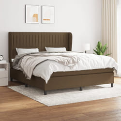 vidaXL Giroletto a Molle con Materasso Marrone Scuro 180x200cm Tessuto