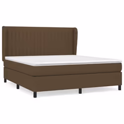 vidaXL Giroletto a Molle con Materasso Marrone Scuro 180x200cm Tessuto - Vista aggiuntiva 2
