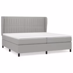 vidaXL Giroletto a Molle con Materasso Grigio Chiaro 200x200cm Tessuto - Vista aggiuntiva 2