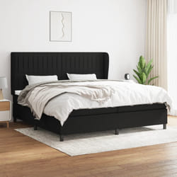 vidaXL Giroletto a Molle con Materasso Nero 200x200 cm in Tessuto