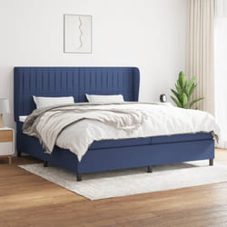 vidaXL Giroletto a Molle con Materasso Blu 200x200 cm in Tessuto